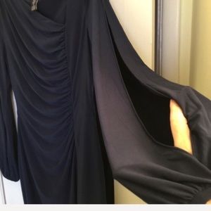 NEW blue Chaps dress with cutout long sleeves